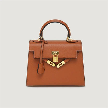 PU Leather-Gold Buckle Handbag - Eyeamsassy