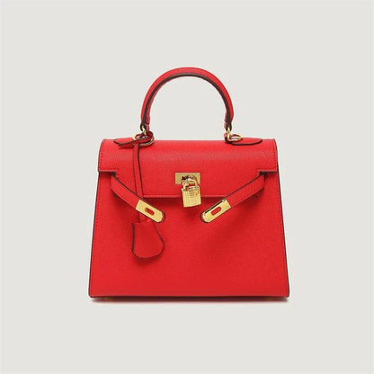 PU Leather-Gold Buckle Handbag - Eyeamsassy