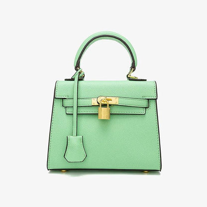 PU Leather-Gold Buckle Handbag - Eyeamsassy