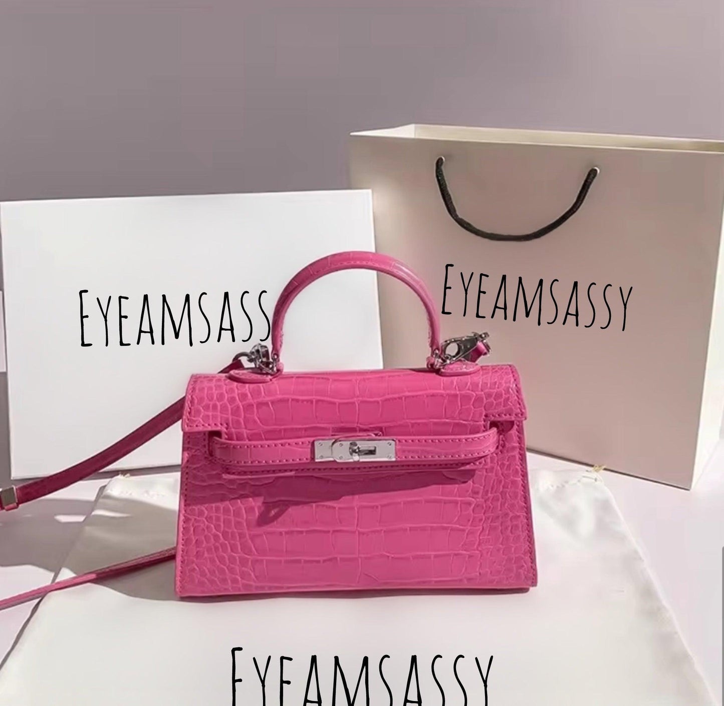 PU Leather Embroidery Mini Handbag - Eyeamsassy