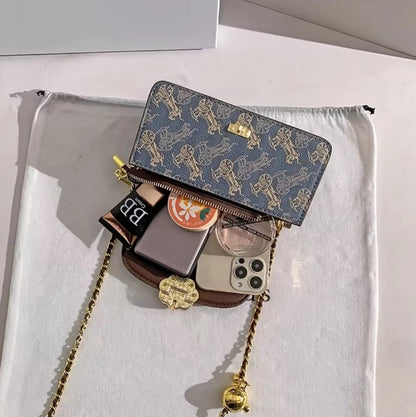 Gold-Chain Mini Crossbody Bag