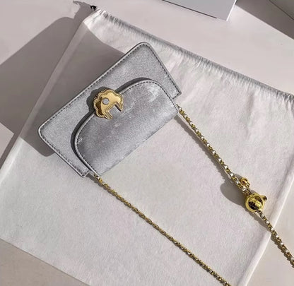 Gold-Chain Mini Crossbody Bag