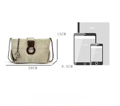 Metal Strap PU Leather Crossbody Bag